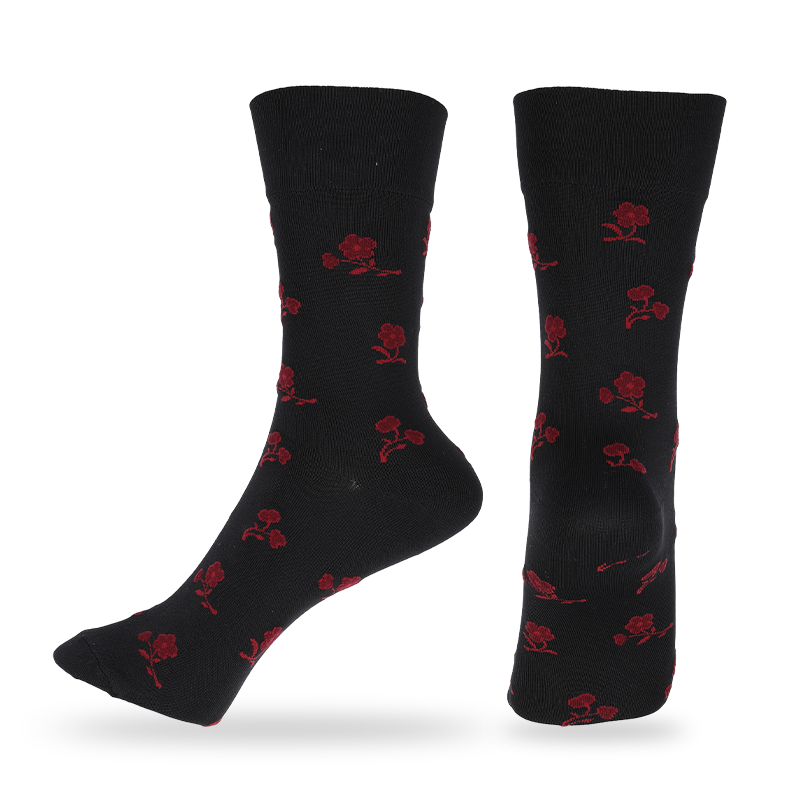 Calcetines de vestir de nailon de microfibra para mujer al por mayor o personalizados con flores