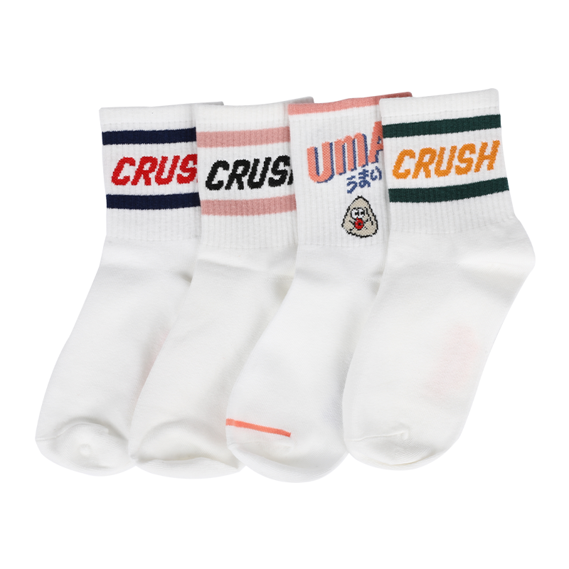 Calcetines unisex clásicos de rayas con diseño de letras