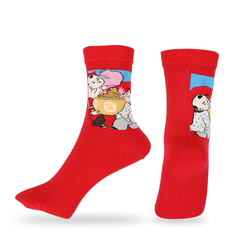 Calcetines de vestir estilo Año Nuevo chino para damas al por mayor o personalizados con patrones