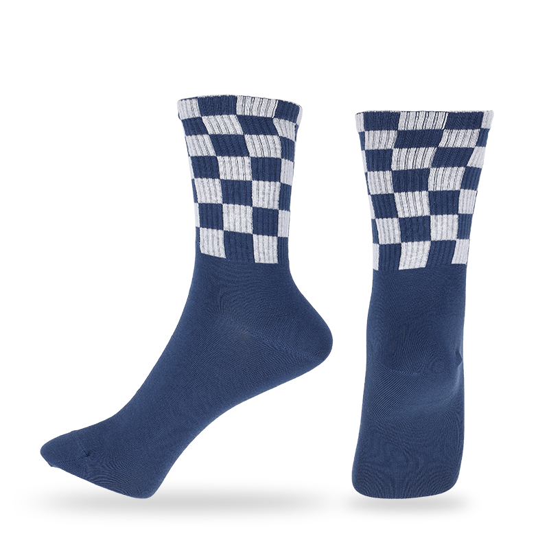 Logotipo personalizado para damas estampado a cuadros baloncesto acampar jogging boxeo tenis béisbol golf y montañismo deportes calcetines de cuarto calcetines de tripulación