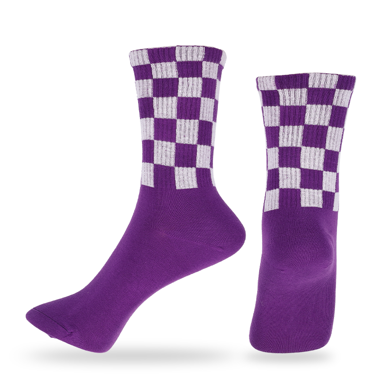 Logotipo personalizado para damas estampado a cuadros baloncesto acampar jogging boxeo tenis béisbol golf y montañismo deportes calcetines de cuarto calcetines de tripulación