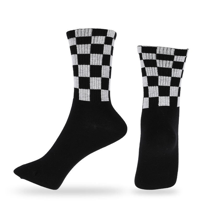 Logotipo personalizado para damas estampado a cuadros baloncesto acampar jogging boxeo tenis béisbol golf y montañismo deportes calcetines de cuarto calcetines de tripulación