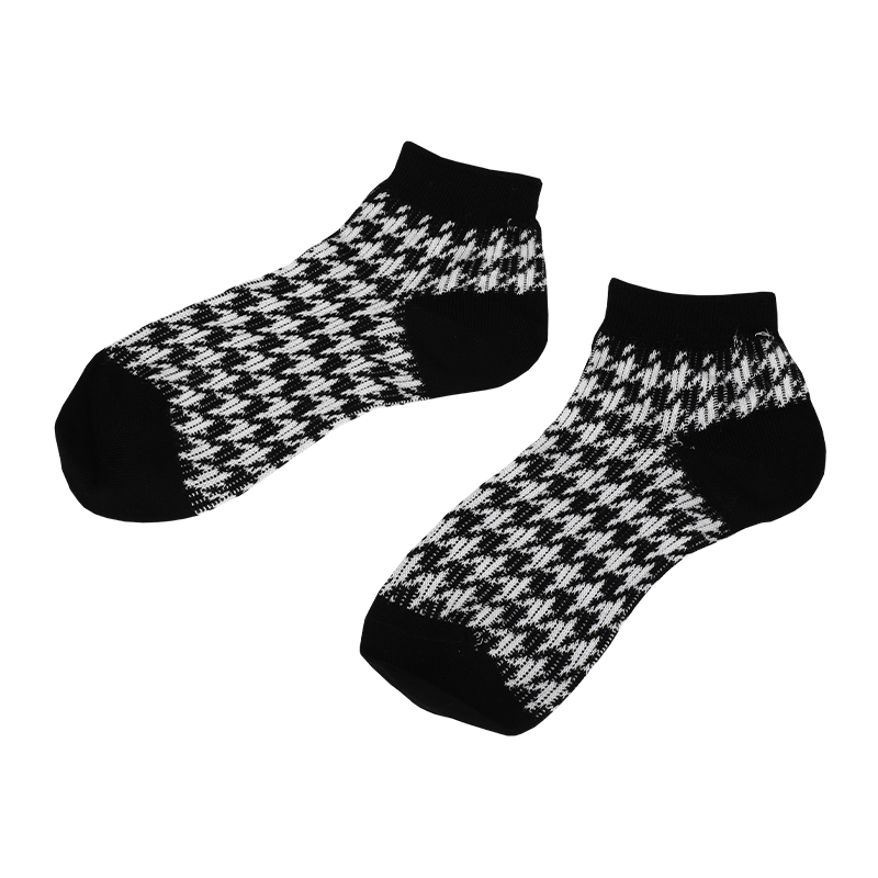 Calcetines tobilleros de jacquard de dos cilindros clásicos suaves para mujer