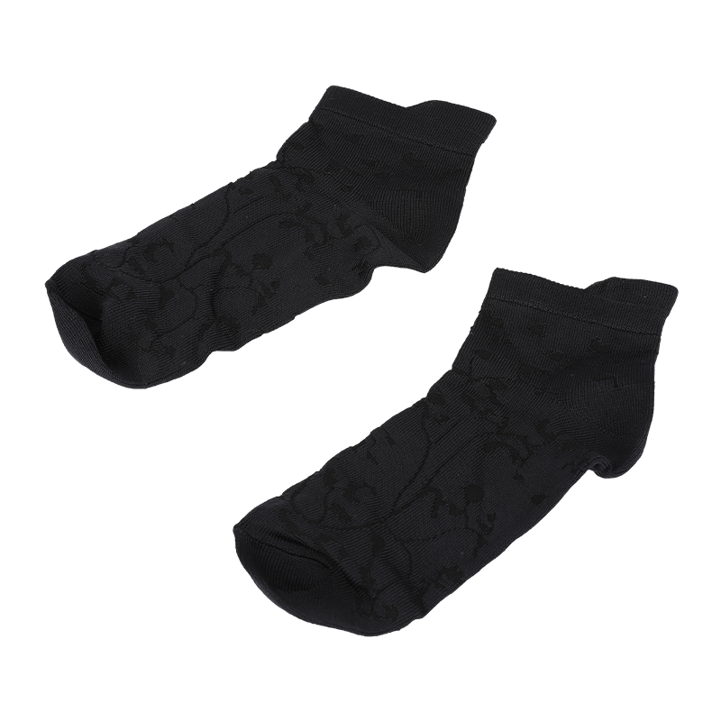 Calcetines tobilleros deportivos de corte bajo con estampado floral de nailon de microfibra supersuave para mujer