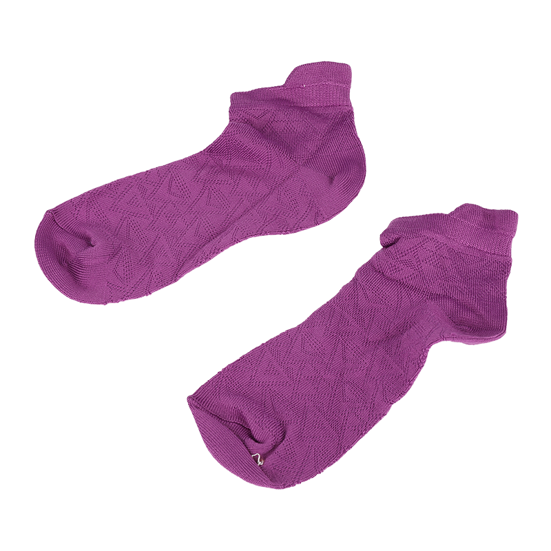 Calcetines deportivos de corte bajo con estampado de rombos de nailon de microfibra supersuave para mujer