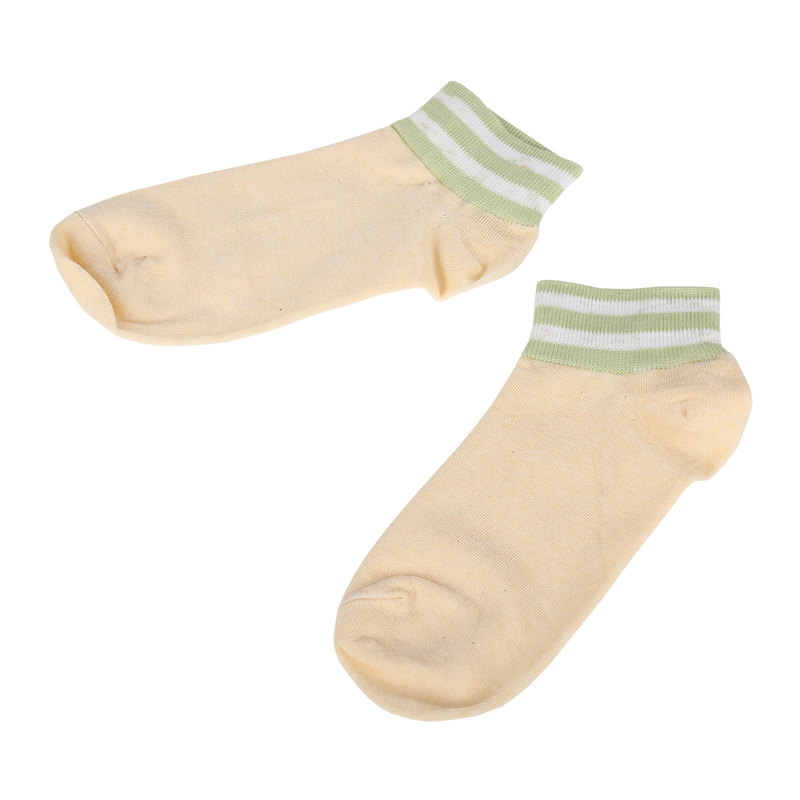 Calcetines de precio bajo de tobillo clásico para hombre con logotipo personalizado de diseño libre con ribete a rayas, calcetería
