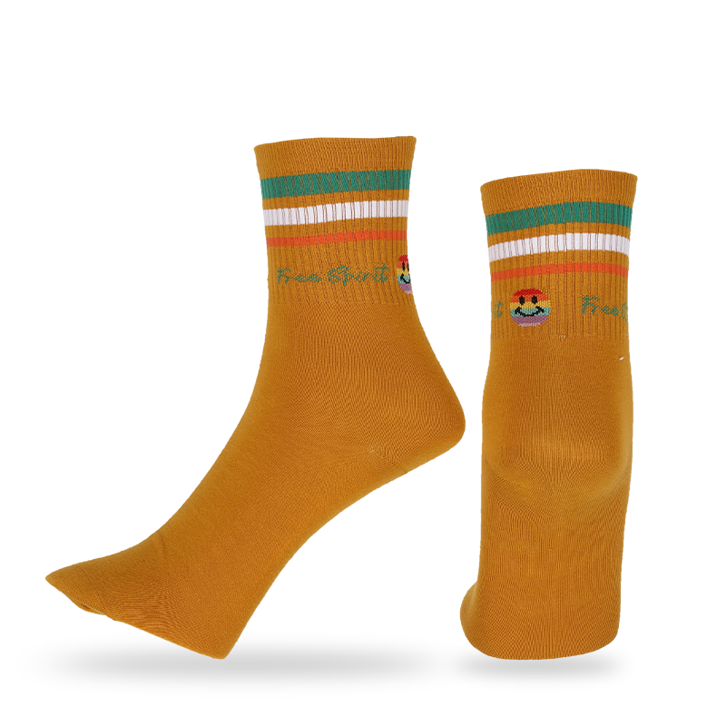 Calcetines casuales, de vestir o personalizados con estampado de cara de emoji, calcetines de calle hechos de algodón peinado de alta calidad, calcetines clásicos para hombre con estampado de sonrisa y rayas.