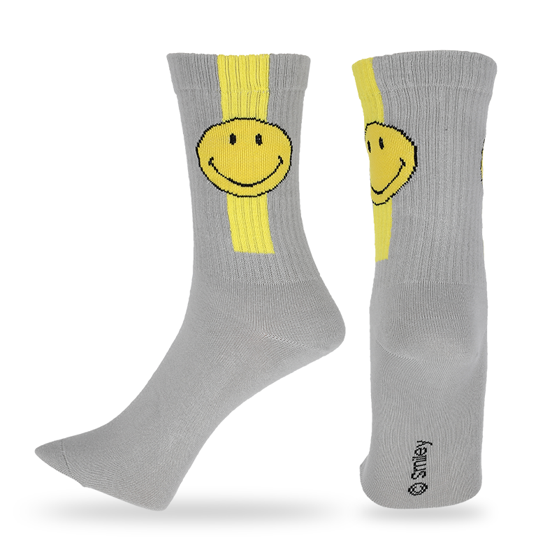Calcetines casuales personalizados para hombres con patrones y letras de caras sonrientes de emoji, que están hechos con algodón de alta calidad, por lo que los calcetines son suaves, cómodos, duraderos, transpirables y cálidos.
