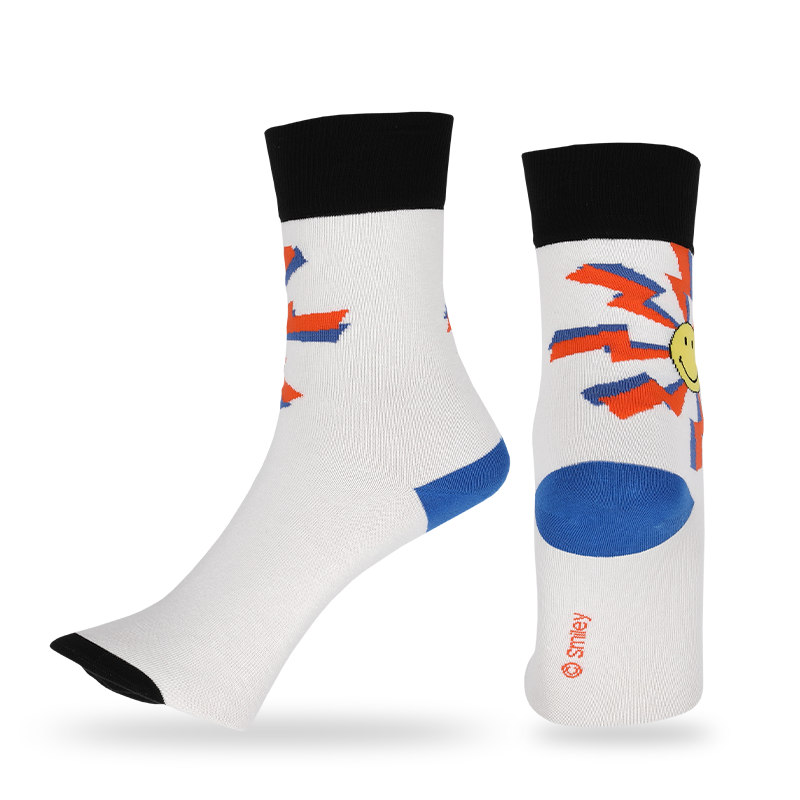 Calcetines informales con estampado de caras sonrientes de emoji para hombres, que están hechos con algodón de alta calidad, por lo que los calcetines son suaves, cómodos, duraderos, transpirables y cálidos.