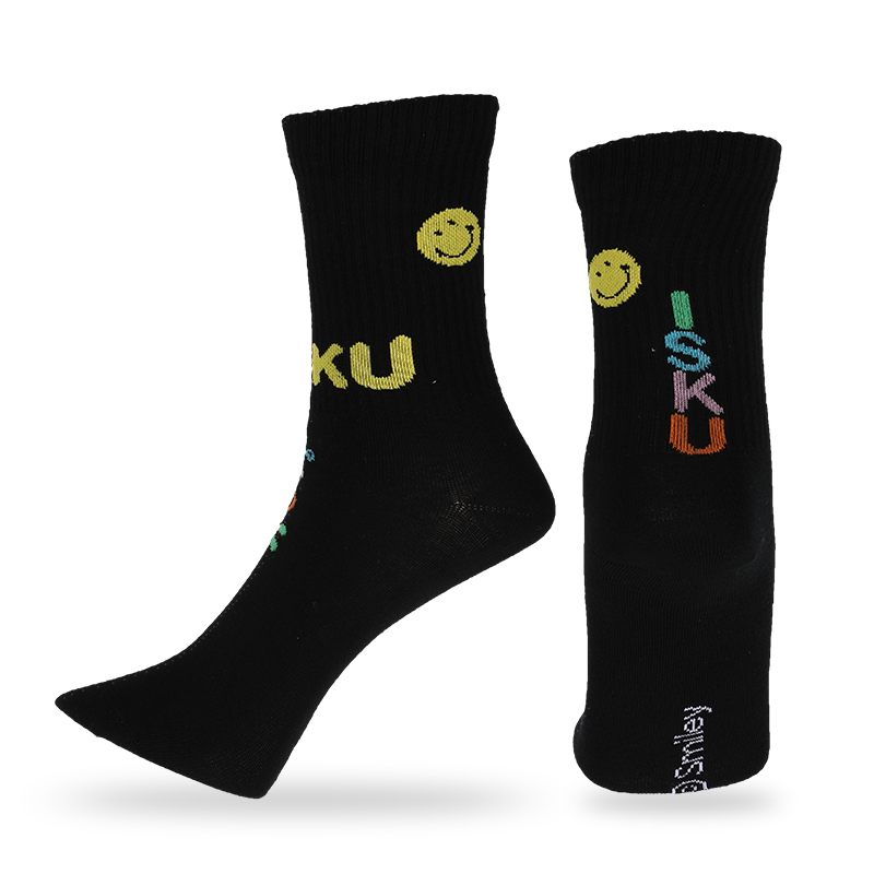 Calcetines informales con estampado de caras sonrientes de emoji para hombres, que están hechos con algodón de alta calidad, por lo que los calcetines son suaves, cómodos, duraderos, transpirables y cálidos.