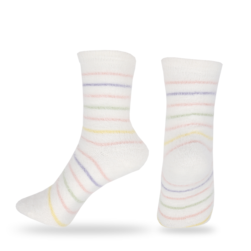 Terciopelo suave plumón artificial pelo de visón hilado invierno grueso térmico cálido invisible calcetines sin costuras