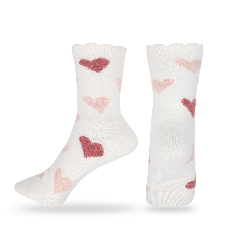 Terciopelo suave plumón artificial pelo de visón hilado invierno grueso térmico cálido invisible calcetines sin costuras
