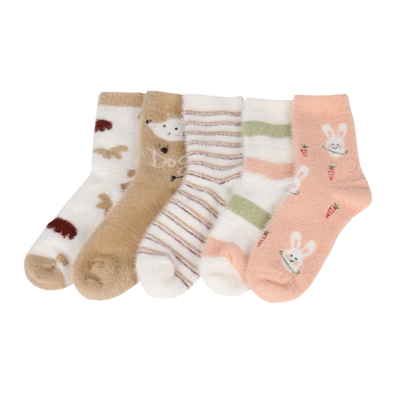 Calcetines cálidos térmicos con patrón de diseño de invierno de marta artificial al por mayor o personalizados