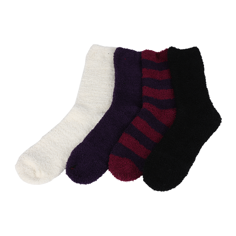 Hilo de plumas supersuave personalizado, calcetines térmicos de invierno de bajo calibre para interiores, borrosos y cálidos
