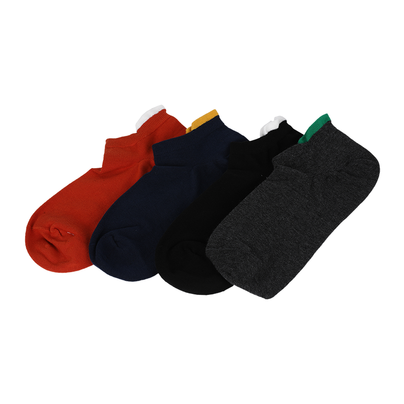 Calcetines deportivos de corte bajo para hombre al por mayor o personalizados con lengüeta de blíster de color de contraste