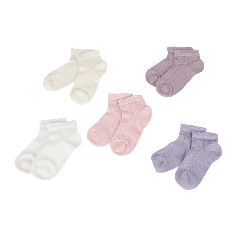 0~8 años niños temporada de verano calcetines de canalé jacquard con ribete de volantes