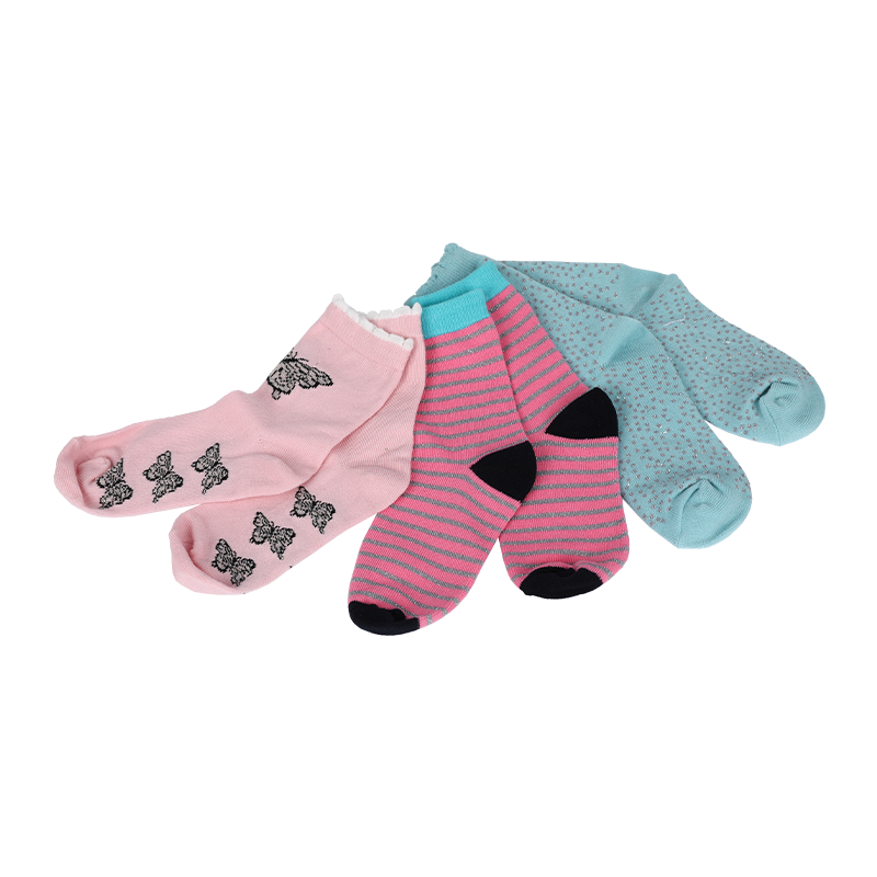 Calcetines bonitos y novedosos de estilo europeo para niños con patrón de lurex plateado