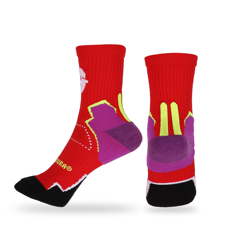 Calcetines atléticos de rizo/pila con cojín gratuito con tecnología de sujeción, soporte para el arco y diseño de malla transpirable