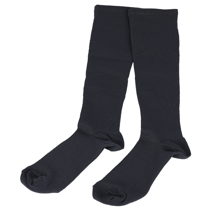Calcetín cómodo y saludable de compresión de presión de várices simple clásico mientras viaja, vuela, trabaja de pie, montañismo, bienestar, calcetines hasta la rodilla